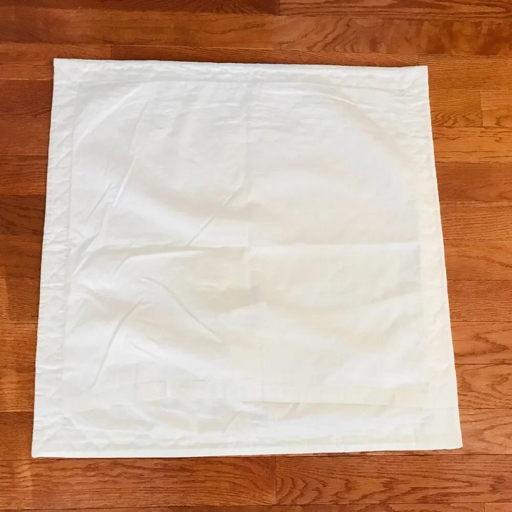 Home Treasures EURO Pillow Sham Off White Sateen Quilted Neiman Marcus USA